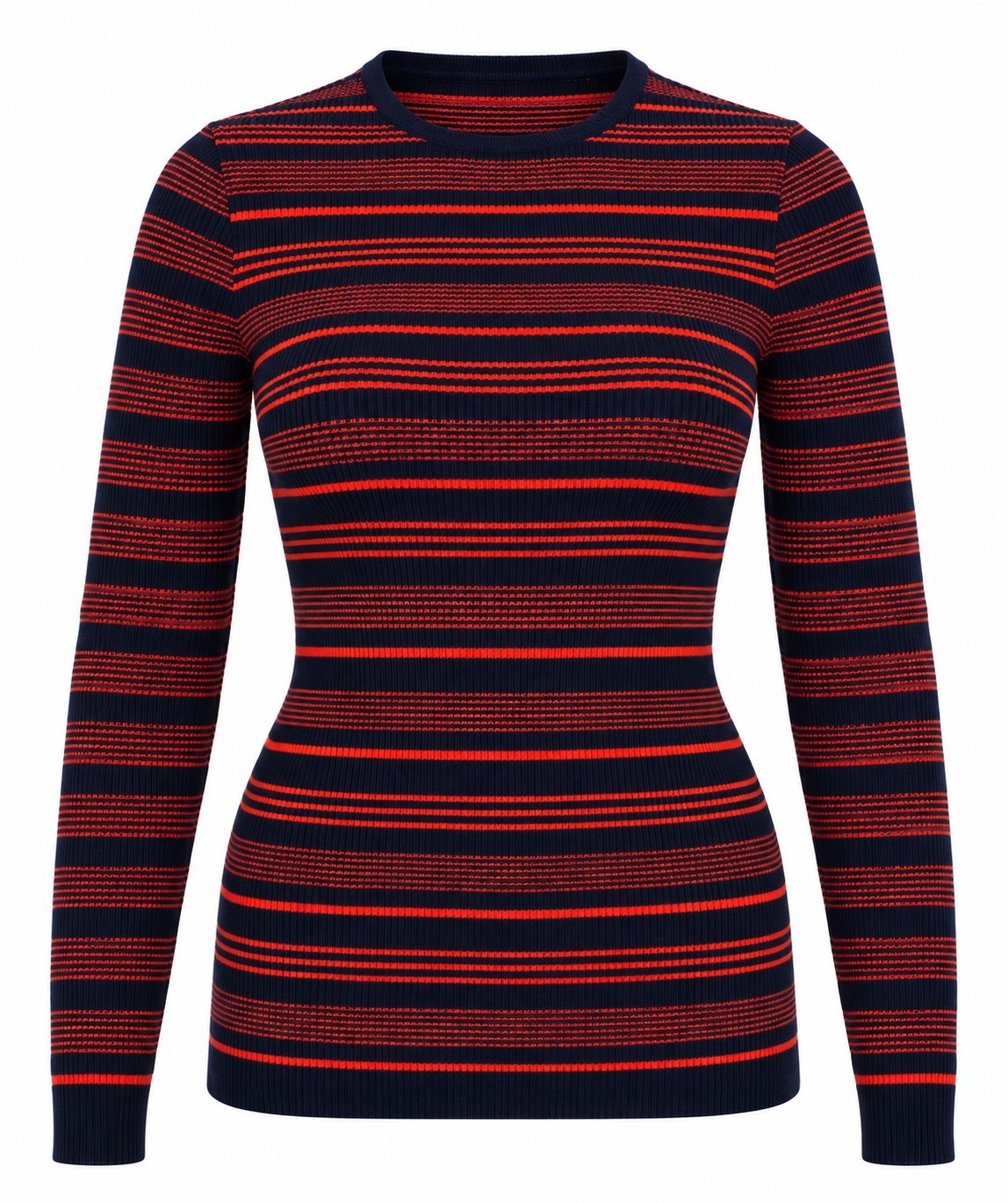 Pulover dark blue/vermilion din lână